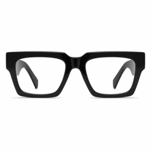 Bold Rectangular Acetate Glasses with Tall Arms - Modern Statement Eyewear