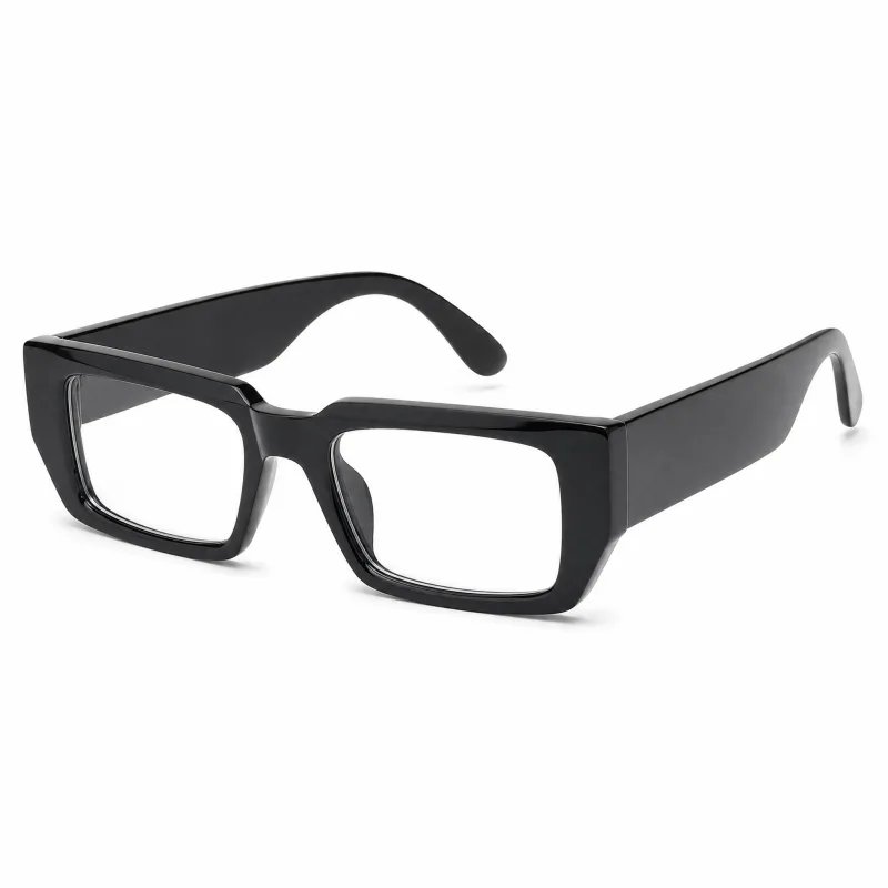 Bold Rectangular Acetate Glasses with Tall Arms - Modern Statement Eyewear - Image 2