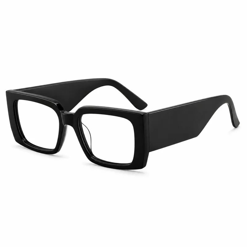 Bold Rectangular Acetate Glasses with Tall Arms - Modern Statement Eyewear - Image 3