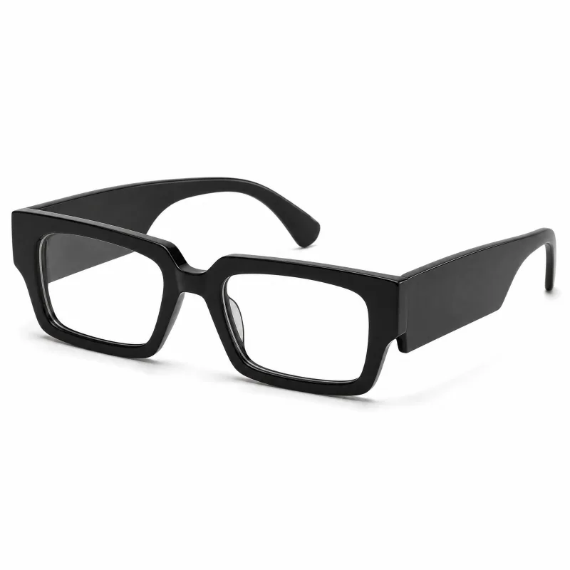 Bold Rectangular Acetate Glasses with Tall Arms - Modern Statement Eyewear - Image 4
