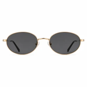 Oval Sunglasses for Women Men - Retro Metal Frame UV400 Protection