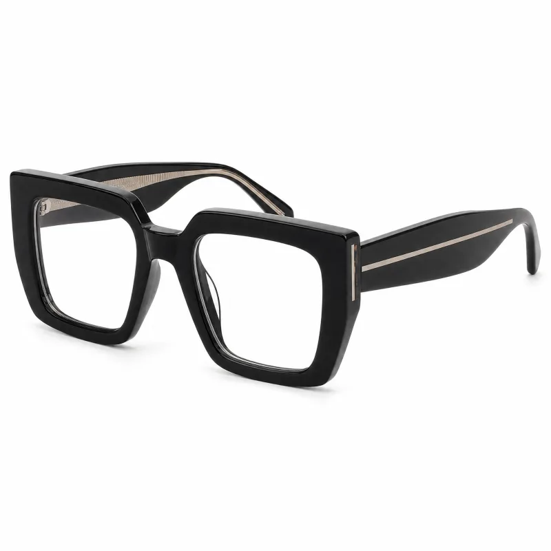 Bold Oversized Square Acetate Glasses with Exposed Core & Tall Temples - Image 2