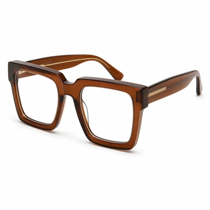 Bold Oversized Square Acetate Glasses with Exposed Core & Tall Temples - Image 3