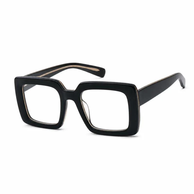 Bold Oversized Square Acetate Glasses with Exposed Core & Tall Temples - Image 4