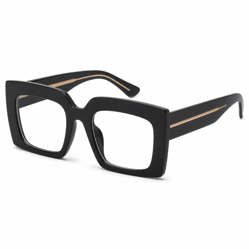 Bold Oversized Square Acetate Glasses with Exposed Core & Tall Temples - Image 5