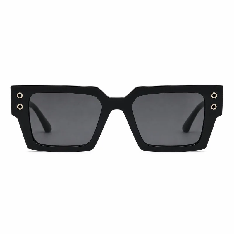 Angular Square Sunglasses with Metal Grommet – Edgy Statement